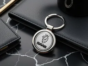 Saab Llavero Personalizado Metal Foto Brillante